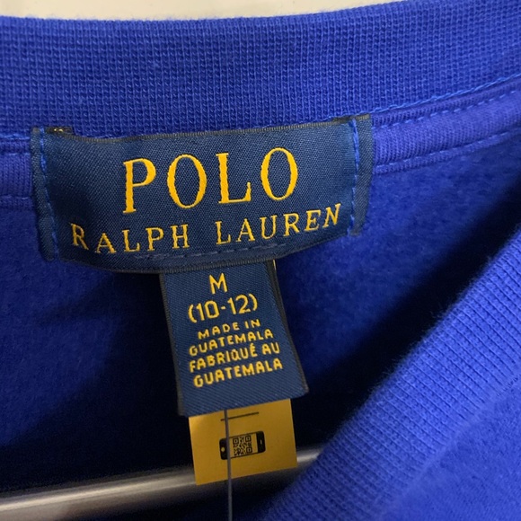 🔥 NEW Ralph Lauren Polo Sweatshirt ROYAL BLUE Boys M/10-12 - Picture 2 of 3